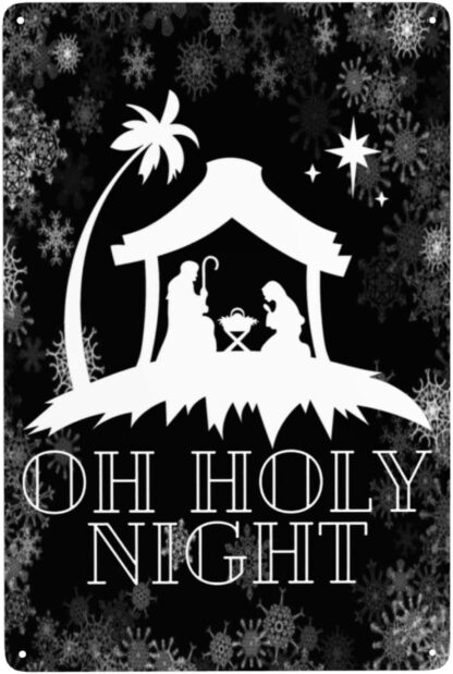 8x12 inch Christmas Sign Oh Holy Night Signs Oh Holy Night Metal Tin Signs