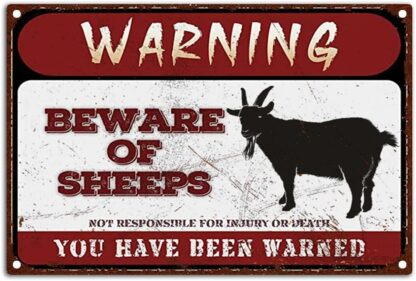 8x12 inch Warning Signs Retro Beware of Sheeps Metel Tin Signs