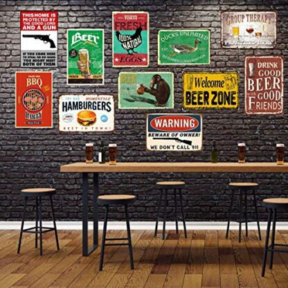 Retro Vintage Style Decorative Iron Painting Tin Sign, Enjoy Our BBQ Party, Rust Free,Aluminum, UV Printed, Easy to Mount,1 Pack, 8"x12"Inches - Image 4