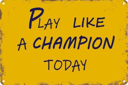 8x12 inch Metal Signs Play Like A Champion Today Signs Inspirational Tin Signs