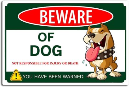 8x12inch Beware of Dog Tin Sign Funny Dog Metal Tin Sign