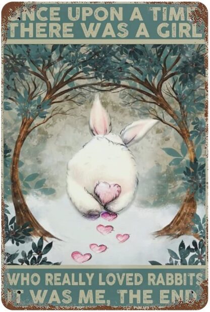 8x12 inch Once Upon A Time There was A Girl Loves Rabbits Vertical Room