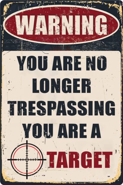 8x12 inch Warning Metal Signs Yard Decor Private Property No Trespassing Sign