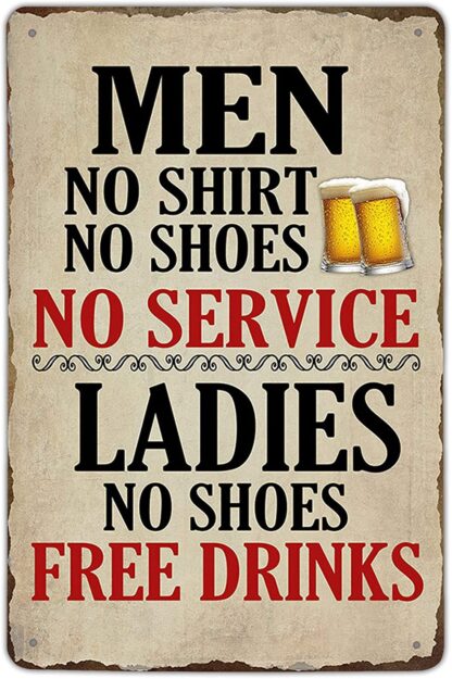 8x12 inch Funny Metal Tin Sign Beer Alcohol Free Drinks