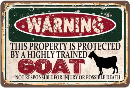 8x12 inch Goat Metal Sign, Funny Wall Sign