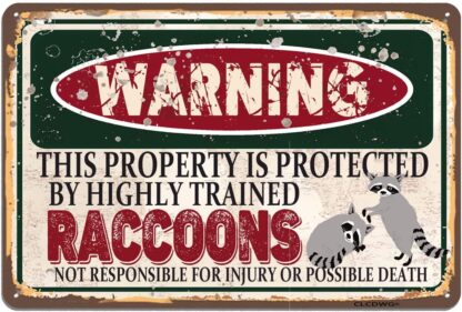 8x12 inch Raccoons Metal Sign, Funny Wall Sign