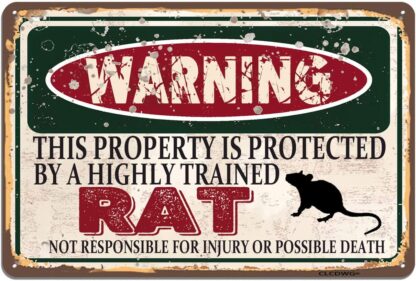 8x12 inch Rat Metal Sign, Funny Wall Sign