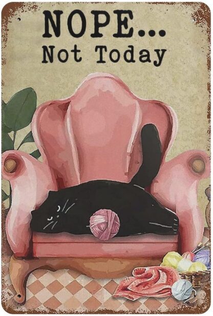 8x12 inch Nope Not Today Cat Poster, Funny Cat Poster, Cat Lover Gift Room