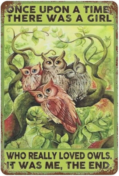 8x12 inch Once Upon A Time There was A Girl Who Really Loved Owls