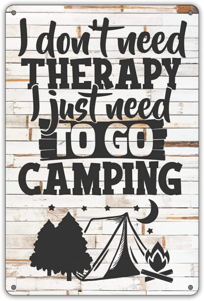 8x12 inch Funny Camping Quote Metal Tin Sign