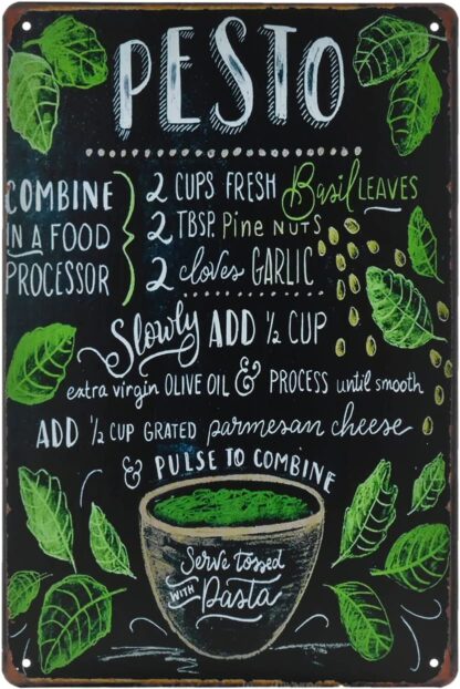 8x12 inch Food Vintage Tin Sign - Pesto Retro Metel Sign