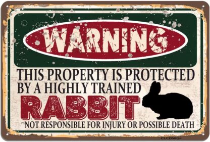 8x12 inch Rabbit Metal Sign, Funny Wall Sign