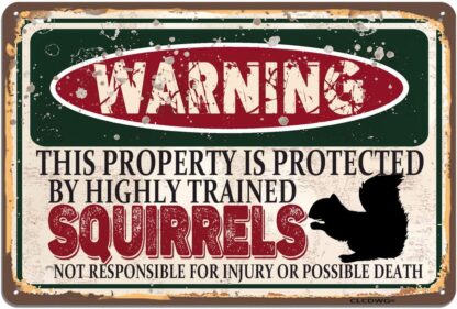 8x12 inch Squirrels Metal Sign, Funny Wall Sign