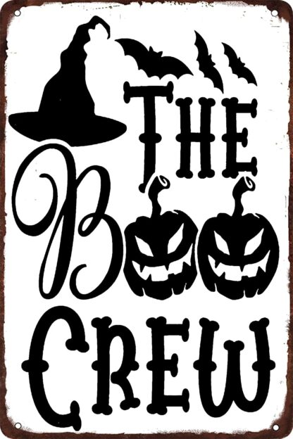 8x12 inch The Boo Crew Halloween Metal Tin Sign