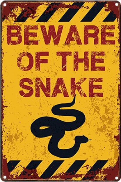 8x12 inch Original Retro Design Beware of The Snake Tin Metal Signs