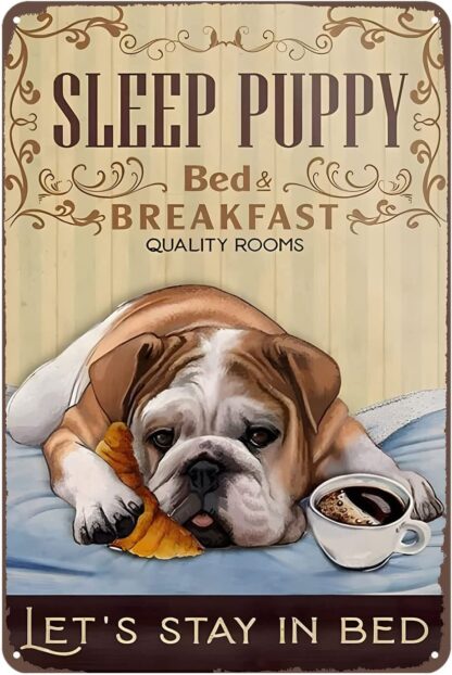 8x12 inch Bulldog Bedroom Vintage Tin Sign