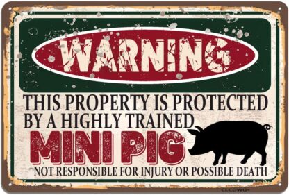 8x12 inch Pig Metal Sign, Funny Wall Sign