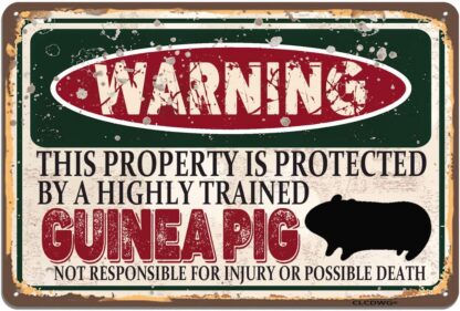 8x12 inch Guinea Pig Metal Sign, Funny Wall Sign