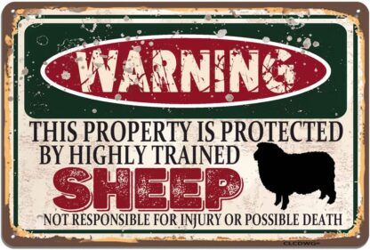 8x12 inch Sheep Metal Sign, Funny Wall Sign