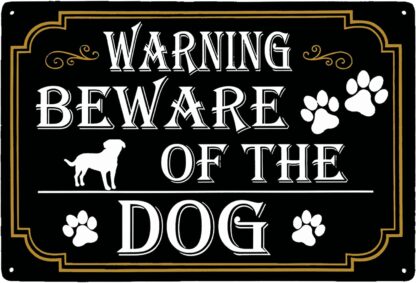 8x12 inch Warning Beware of The Dog Vintage Metal Tin Signs