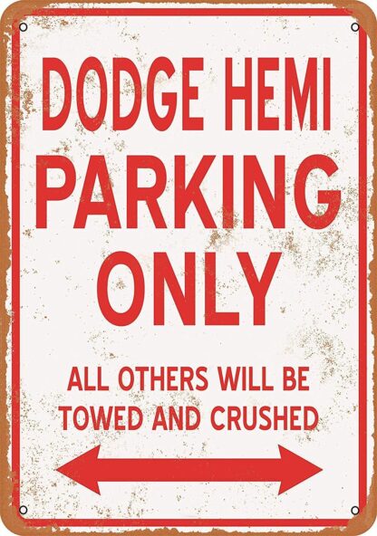 8x12 inch Nice Tin Sign Metal Sign Dodge HEMI Parking ONLY Vintage