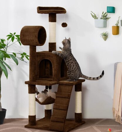 51 inches Brown Stable Cat Tree Kitty Tower