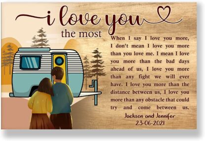 8x12 inch Camping Couple I Love You Campers Anniversarycaravan Glaming Outdoor