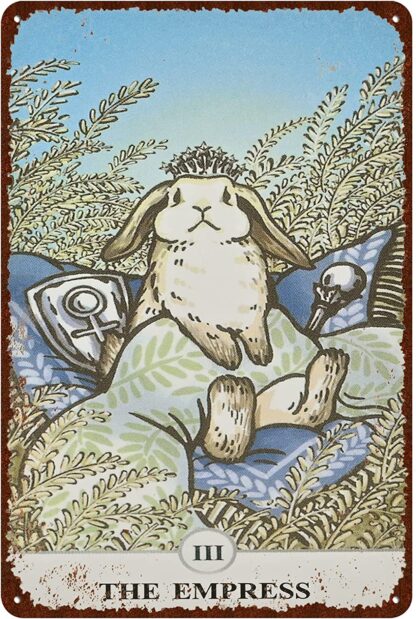 8x12 inch Vintage Rabbit - Funny Tarot Cards The Emperor iv Aluminum Signs