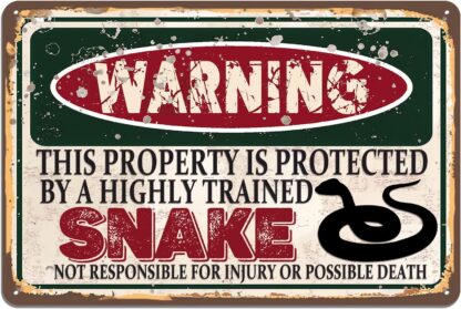 8x12 inch Snake Metal Sign, Funny Wall Sign