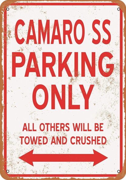 8x12in Nice Tin Sign Metal Sign Camaro SS Parking ONLY Vintage Look