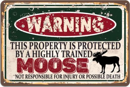 8x12 inch Moose Metal Sign, Funny Wall Sign