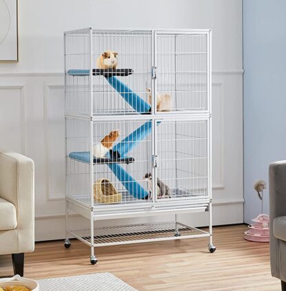 4-Tier 54 Inch White Height Cat Kittens Enclosure Ferret Cage