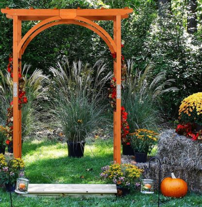 85in Brown Wooden Garden Trellis Garden Arch Arbor