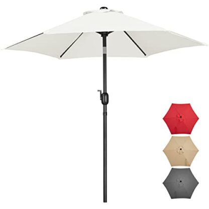 7.5FT Cream Patio Umbrella Outdoor Market Table Umbrella with 6 Sturdy Ribs - Image 10