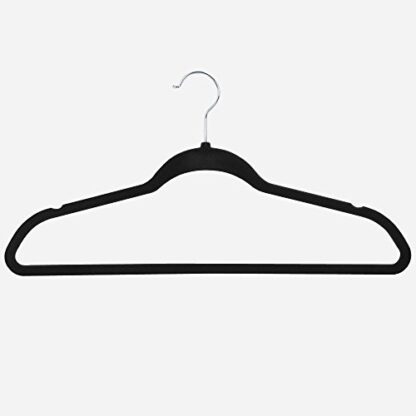 200PCS Black Non-Slip Velvet Hangers - Standard Hangers - Clothes Hangers - Image 6