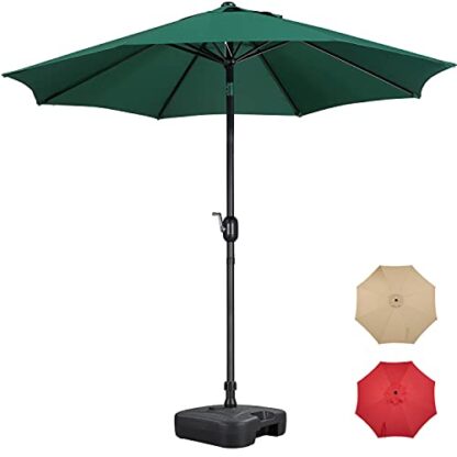 9FT Dark Green Market Umbrella Outdoor Patio Umbrella - Image 8