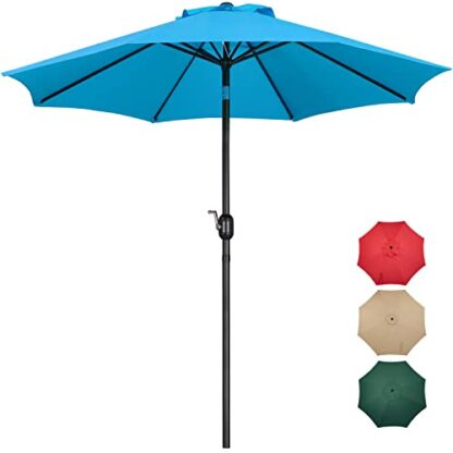 9FT Sky Blue Outdoor Patio Umbrella Market Table Umbrella Yard Umbrella - Image 10