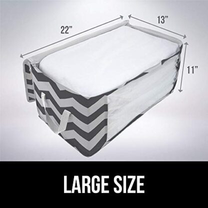 Chevron Gray White Large Capacity 4 Pack Clothes Storage Bag Organizer 90L - Image 5