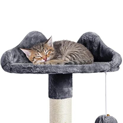 70in Dark Gray Cat House Large Cat Tower with Condo - Image 3