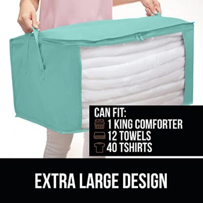 Turquoise Large Capacity 4 Pack Clothes Storage Bag Organizer 90L - Image 9