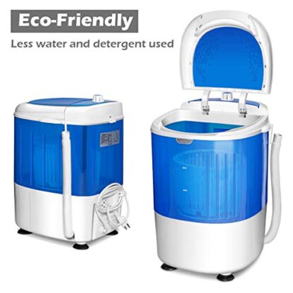 Blue Portable Mini Washing Machine with Spin Dryer, Washing Capacity 5.5lbs - Image 7