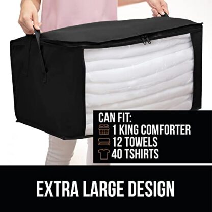 Black Large Capacity 3 Pack Clothes Storage Bag Organizer, 90L - Image 9