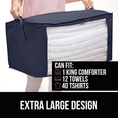 Navy Large Capacity 3 Pack Clothes Storage Bag Organizer, 90L - Image 9