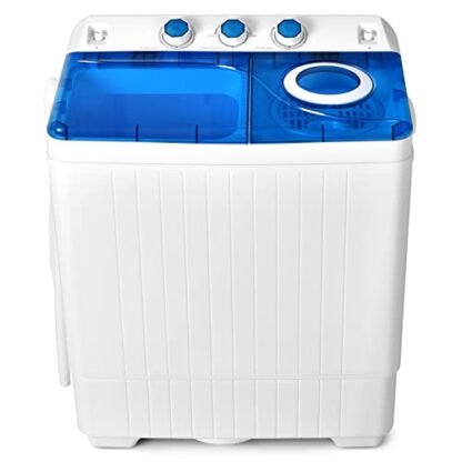 Blue Washing Machine, 2-in-1 Twin Tub 26lbs Capacity Washer(18lbs) and Spinner(8lbs) - Image 10