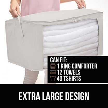 Linen Large Capacity 4 Pack Clothes Storage Bag Organizer, 90L - Image 9