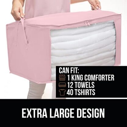 Light Pink Large Capacity 6 Pack Clothes Storage Bag Organizer 90L - Image 9