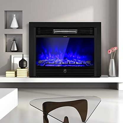 28.5-Inch Electric Fireplace Inserts, 750W/1500W Wall Recessed - Image 9