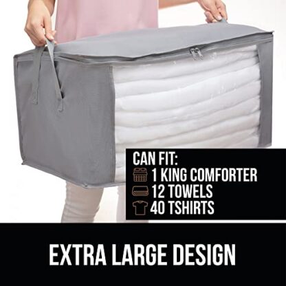 Gray Large Capacity 3 Pack Clothes Storage Bag Organizer, 90L - Image 9