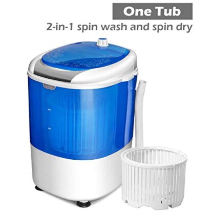 Blue Portable Mini Washing Machine with Spin Dryer, Washing Capacity 5.5lbs - Image 4