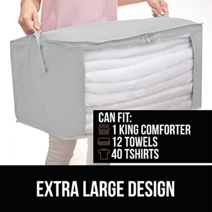 Light Gray Large Capacity 3 Pack Clothes Storage Bag Organizer 90L - Image 9